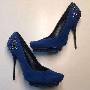 Luichiny: Blue Suede Stiletto Heels (almost new!)